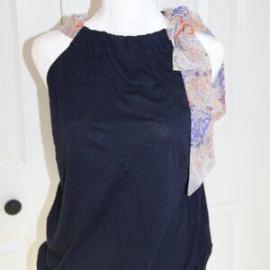 Deletta Navy Scarf top sz. Medium